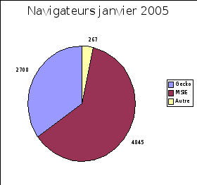 Statistiques de consultation par navigateur janvier 2005